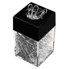 Universal Paper Clips with Magnetic Dispenser, Small (No. 1), Silver, 100 Clips/Dispenser, 12 Dispensers/Pack (UNV72211)