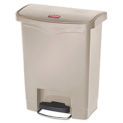 Rubbermaid Commercial Slim Jim Resin Step-On Container, Front Step Style, 8 gal, Beige (1883456)