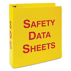 LabelMaster GHS SDS Binder, 3 Rings, 2.5" Capacity, 11 x 8.5, Yellow/Red (HZRS642)