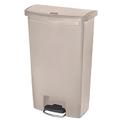 Rubbermaid Commercial Slim Jim Resin Step-On Container, Front Step Style, 18 gal, Beige (1883460)