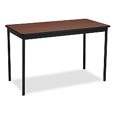 Barricks Utility Table, Rectangular, 48w x 24d x 30h, Walnut/Black (UT244830WA)