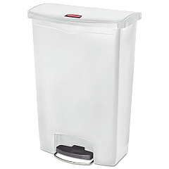 Rubbermaid Commercial Slim Jim Resin Step-On Container, Front Step Style, 24 gal, White (1883561)