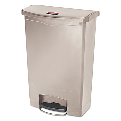 Rubbermaid Commercial Slim Jim Resin Step-On Container, Front Step Style, 24 gal, Beige (1883552)