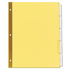 Universal Deluxe Extended Insertable Tab Indexes, 5-Tab, 11 x 8.5, Buff, 6 Sets (UNV21875)