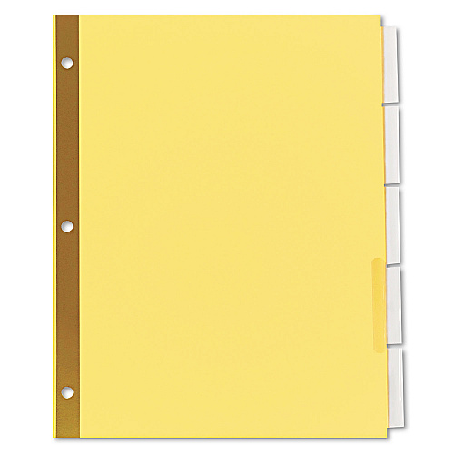 Universal Deluxe Extended Insertable Tab Indexes, 5-Tab, 11 x 8.5, Buff, 6 Sets (UNV21875)