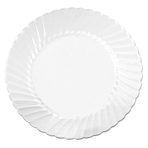 WNA Classicware Plates, Plastic, 10.25" dia, Clear, 12/Bag, 12 Bags/Carton (RSCW101212)