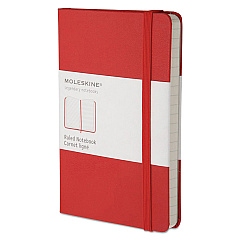 Moleskine Hard Cover Notebook, 1-Subject, Narrow Rule, Red Cover, (192) 5.5 x 3.5 Sheets (MM710R)