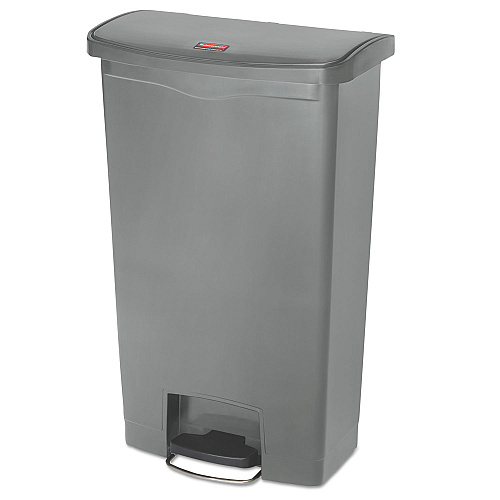 Rubbermaid Commercial Slim Jim Resin Step-On Container, Front Step Style, 18 gal, Gray (1883604)
