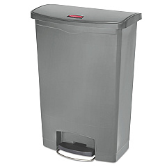 Rubbermaid Commercial Slim Jim Resin Step-On Container, Front Step Style, 24 gal, Gray (1883606)