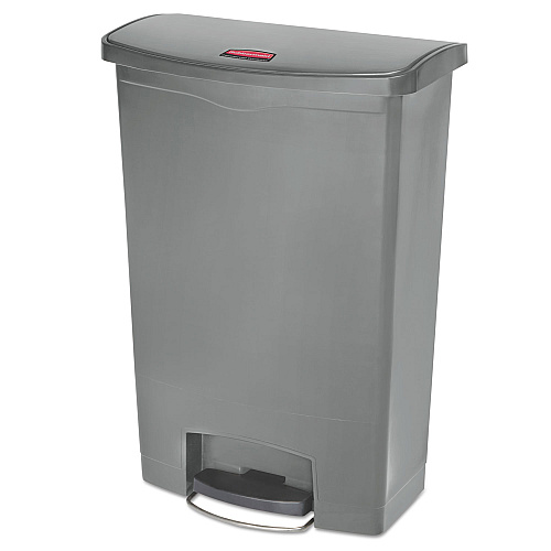 Rubbermaid Commercial Slim Jim Resin Step-On Container, Front Step Style, 24 gal, Gray (1883606)