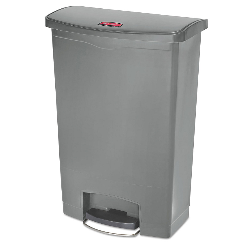 Rubbermaid Commercial Slim Jim Resin Step-On Container, Front Step Style, 24 gal, Gray (1883606)