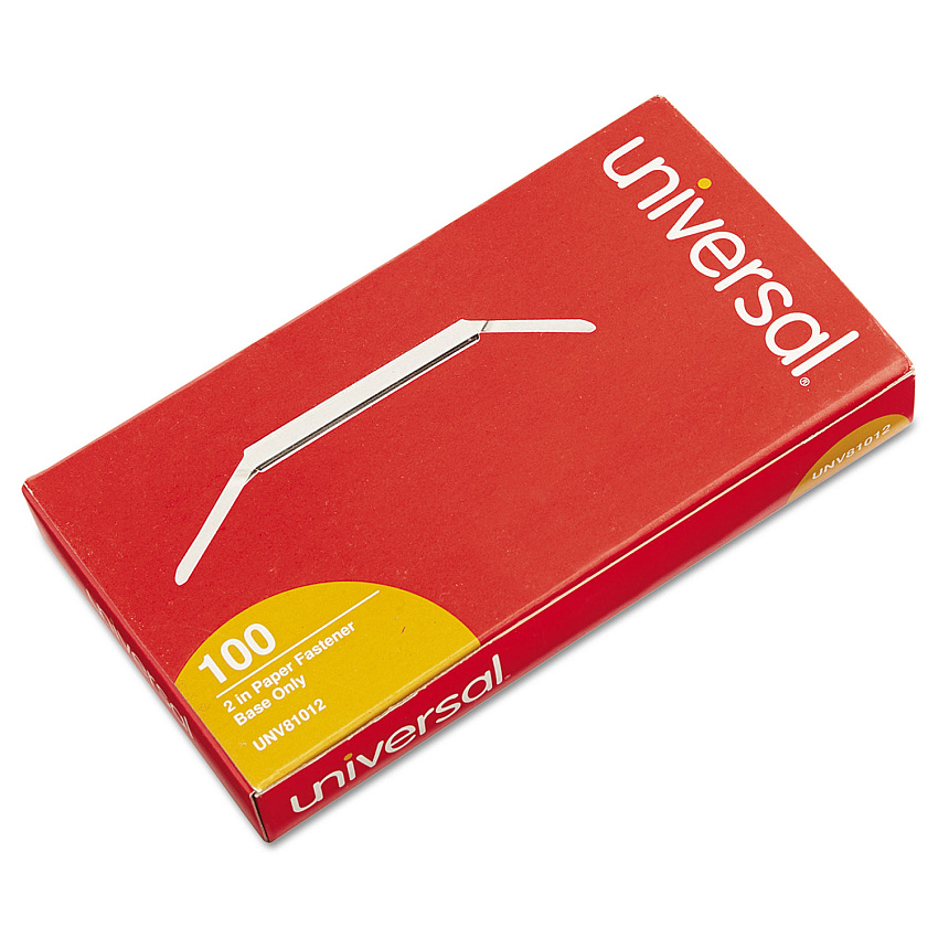 Universal Two-Piece Paper Fasteners, 2" Capacity, 2.75" Center to Center, Silver, 100/Box (UNV81012)