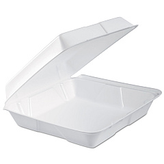 Dart Foam Hinged Lid Container, Performer Perforated Lid, 9.3 x 9.5 x 3, White, 100/Bag, 2 Bag/Carton (95HTPF1R)