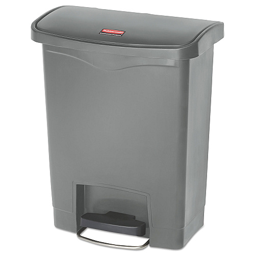 Rubbermaid Commercial Slim Jim Resin Step-On Container, Front Step Style, 8 gal, Gray (1883600)