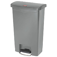 Rubbermaid Commercial Slim Jim Resin Step-On Container, Front Step Style, 13 gal, Gray (1883602)