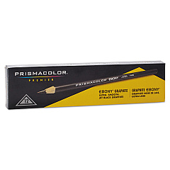 Prismacolor EBONY Sketching Pencil, 4 mm, 2B (#1), Jet Black Lead, Black Matte Barrel, Dozen (14420)