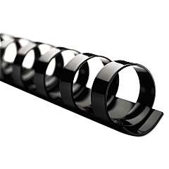 GBC CombBind Standard Spines, 3/4" Diameter, 160 Sheet Capacity, Black, 100/Box (4000104)