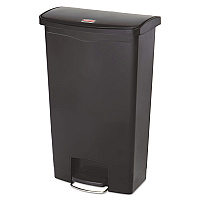 Rubbermaid Commercial Slim Jim Resin Step-On Container, Front Step Style, 18 gal, Black (1883613)