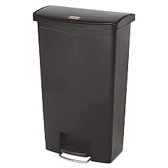 Rubbermaid Commercial Slim Jim Resin Step-On Container, Front Step Style, 18 gal, Black (1883613)