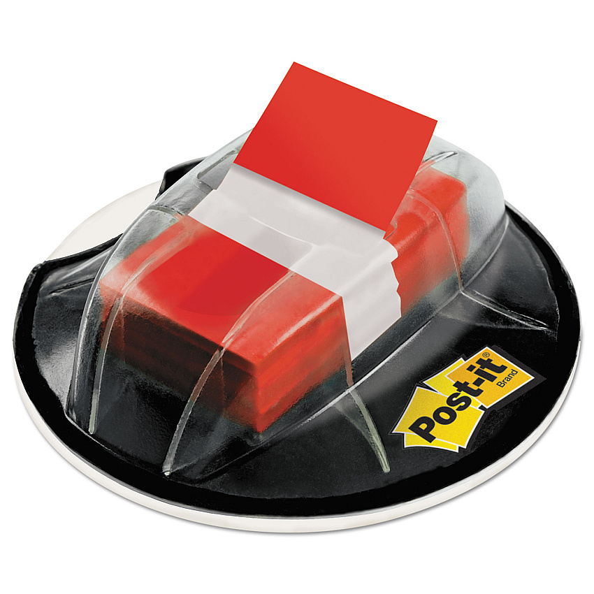 Post-it Flags Page Flags in Desk Grip Dispenser, 1 x 1.75, Red, 200/Dispenser (680HVRD)