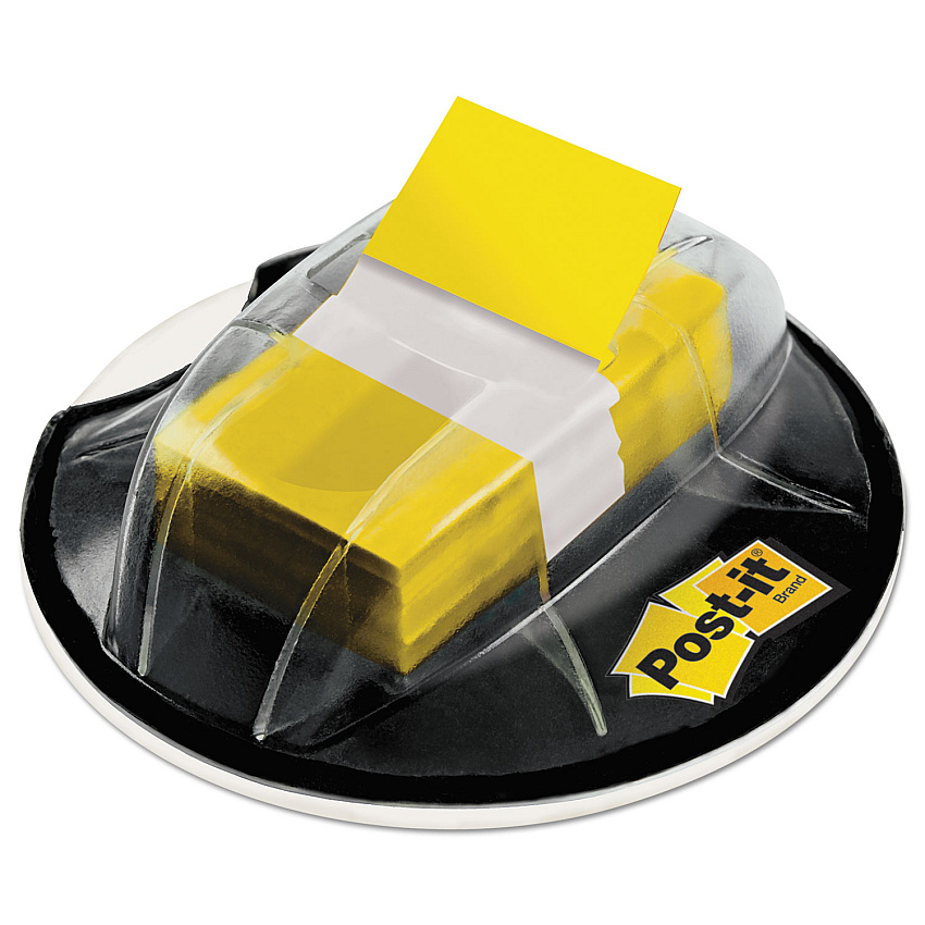 Post-it Flags Page Flags in Desk Grip Dispenser, 1 x 1.75, Yellow, 200/Dispenser (680HVYW)