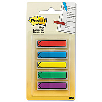 Post-it Flags Arrow 0.5" Page Flags, Blue/Green/Purple/Red/Yellow, 20/Color, 100/Pack (684ARR1)