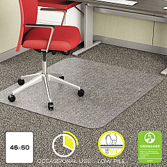 deflecto EconoMat Occasional Use Chair Mat, Low Pile Carpet, Flat, 46 x 60, Rectangle, Clear (CM11442F)