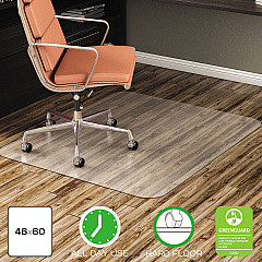 deflecto EconoMat All Day Use Chair Mat for Hard Floors, 46 x 60, Rectangular, Clear (CM21442F)