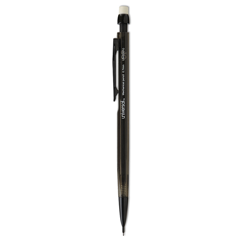 Universal Mechanical Pencil, 0.7 mm, HB (#2.5), Black Lead, Smoke Barrel, Dozen (UNV22010)