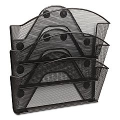 Safco Onyx Magnetic Mesh Panel Accessories, 3 File Pocket, 13 x 4.25 x 13.5. Black (4175BL)