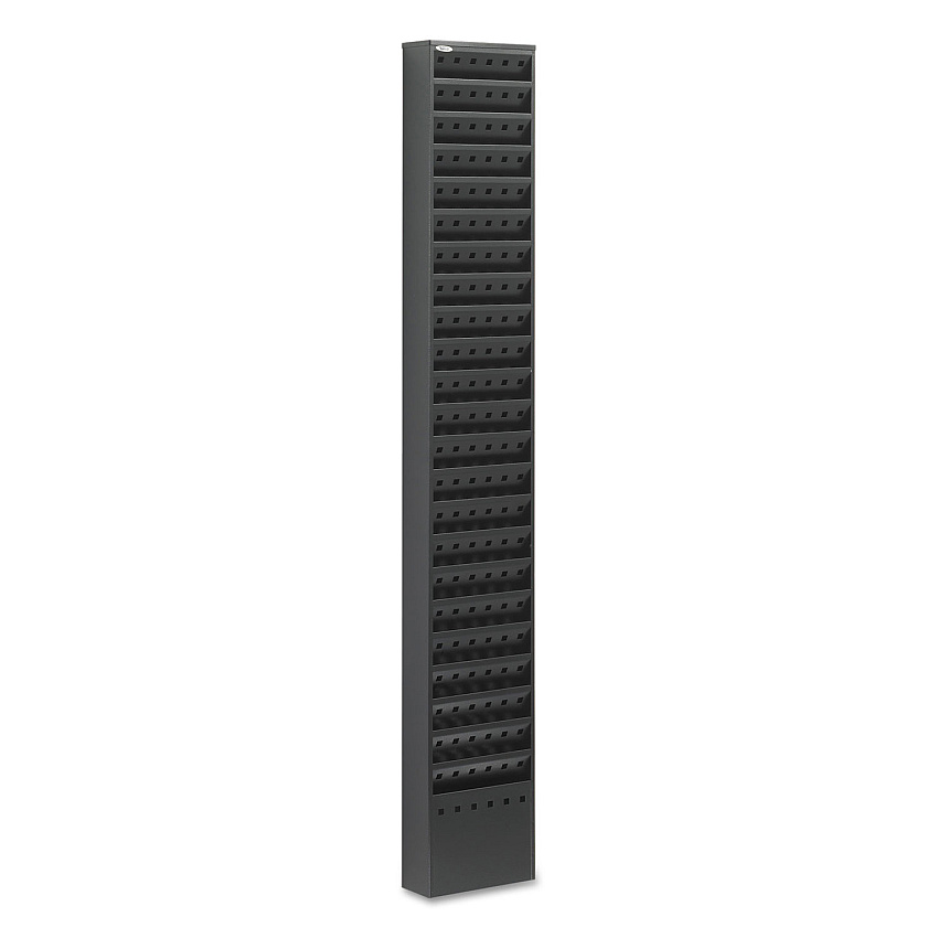 Safco Steel Magazine Rack, 23 Compartments, 10w x 4d x 65.5h, Black (4322BL)