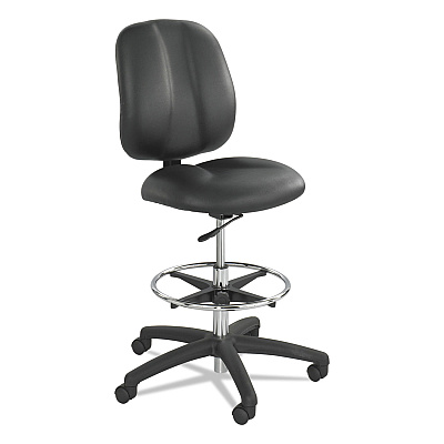 Safco Apprentice II Extended-Height Chair, Supports Up to 250 lb, 22" to 32" Seat Height, Black (7084BL)