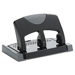 Swingline 45-Sheet SmartTouch Three-Hole Punch, 9/32" Holes, Black/Gray (74136)