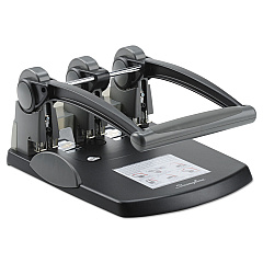 Swingline 300-Sheet Extra High-Capacity Three-Hole Punch, 9/32" Holes, Black/Gray (74194)