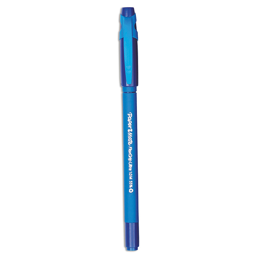 Paper Mate FlexGrip Ultra Ballpoint Pen, Stick, Medium 1 mm, Blue Ink, Blue Barrel, Dozen (9610131)