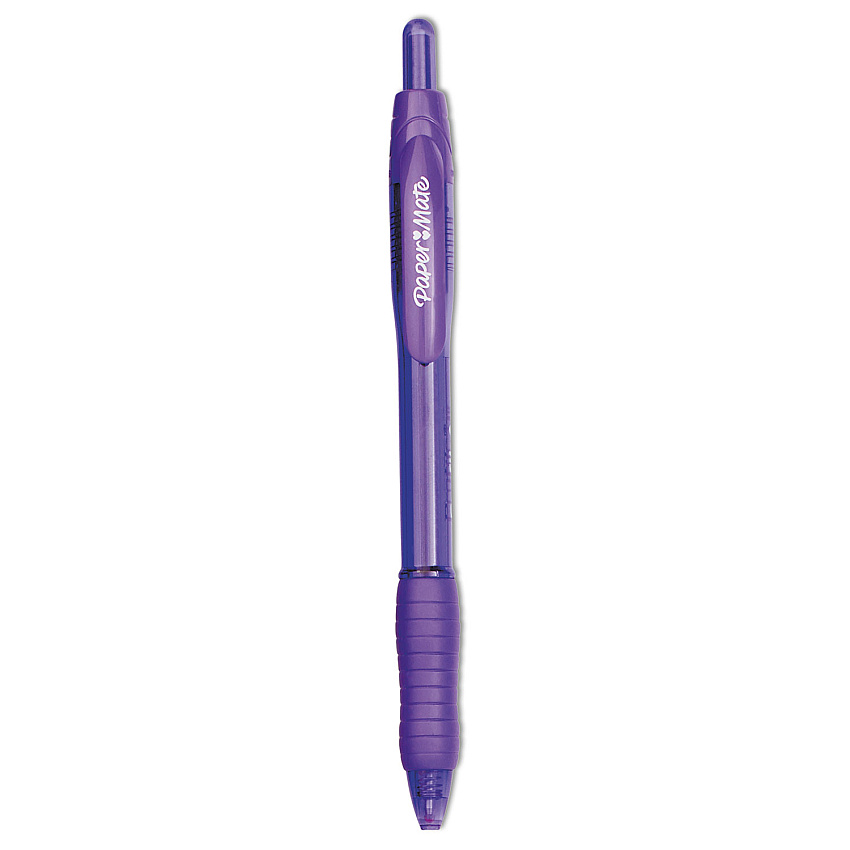 Paper Mate Profile Ballpoint Pen, Retractable, Bold 1.4 mm, Purple Ink, Purple Barrel, Dozen (35830)