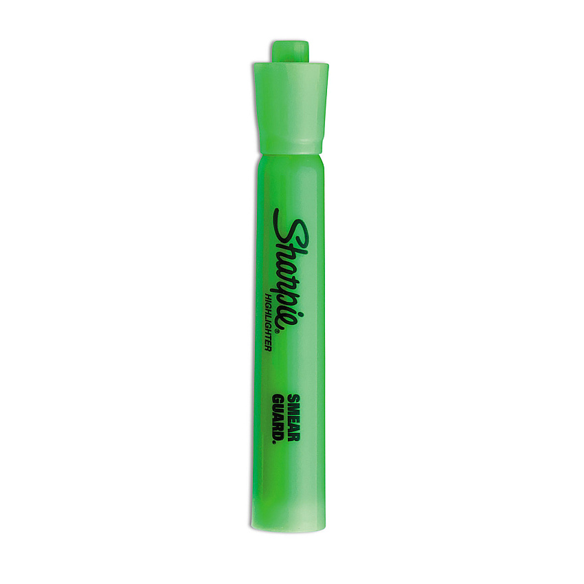 Sharpie Tank Style Highlighters, Fluorescent Green Ink, Chisel Tip, Green Barrel, Dozen (25026)