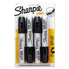 Sharpie King Size Permanent Marker, Broad Chisel Tip, Black, 4/Pack (15661PP)
