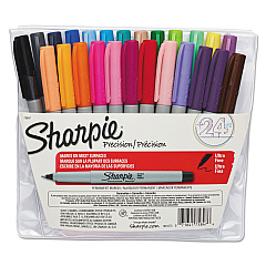 Sharpie Ultra Fine Tip Permanent Marker, Extra-Fine Needle Tip, Assorted Colors, 24/Set (75847)