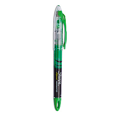 Sharpie Liquid Pen Style Highlighters, Fluorescent Green Ink, Chisel Tip, Green/Black/Clear Barrel, Dozen (1754468)