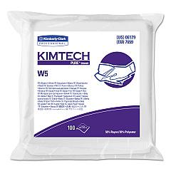 Kimtech W5 Critical Task Wipers, Flat Double Bag, Spunlace, 9 x 9, White, 100/Pack, 5 Packs/Carton (06179)