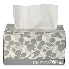 Kleenex Hand Towels, POP-UP Box, Cloth, 1-Ply, 9 x 10.5, White, 120/Box (01701)