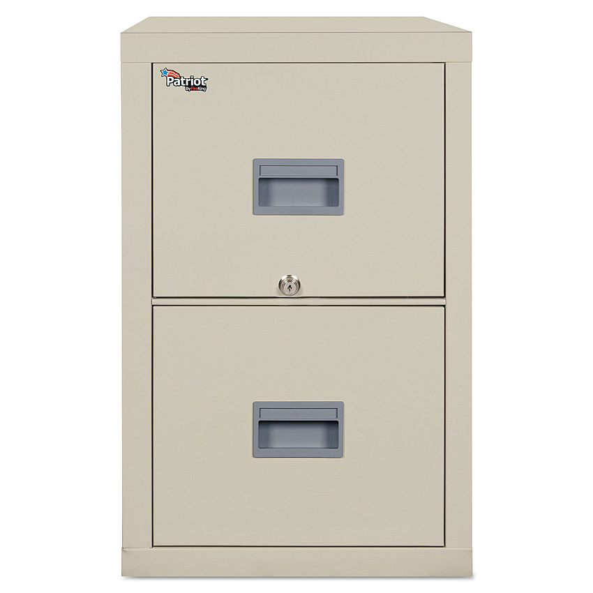 Patriot by FireKing Insulated Fire File, 1-Hour Fire Protection, 2 Legal/Letter File Drawers, Parchment, 17.75 x 25 x 27.75 (2P1825CPA)