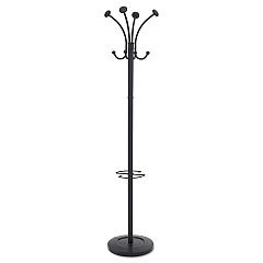 Alba Viena Coat Stand, Eight Knobs, Steel, 16w x 16d x 70.5h, Black (PMVIENAN)