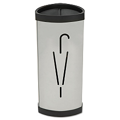 Alba Triangular Umbrella Stand, 10.25w x 10.25d x 23.67h, Silver Steel/Black (PMTRIA2M)