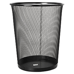 Rolodex Steel Round Mesh Trash Can, 4.5 gal, Black (22351)