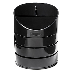 Rubbermaid Small Storage Divided Pencil Cup, Plastic, 4.5" Diameter x 5.69"h, Black (14095ROS)