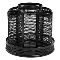 Rolodex Wire Mesh Spinning Desk Sorter, 8 Compartments, Steel Mesh, 6.5" Diameter x 6.5"h, Black (1773083)