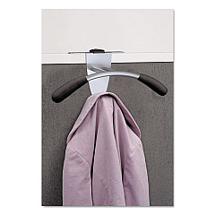 Alba Hanger Shaped Partition Coat Hook, Silver/Black, 15 x 4 1/2 x 7 7/8 (PMMOUSPART)
