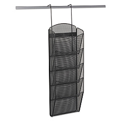 Safco Onyx Mesh Literature Rack, Five Compartments, 10.25w x 3.5d x 28.33h, Black (5578BL)